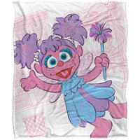 Sesame Street Big Abby On The Street Silky Touch Super Soft Throw Blanket 152 X 127 cm in White
