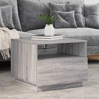 Berkfield Home Coffee Table with LED Lights Grey Sonoma 50x49x40 cm | Size: 50 x 49 x 40 cm