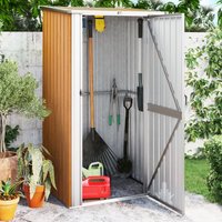 Berkfield Home Garden Shed Brown 118.5x97x209.5 cm Galvanised Steel