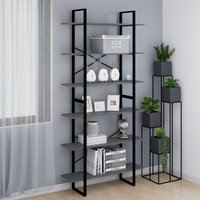 Berkfield Home High Cabinet Grey 100x30x210 cm Solid Pine Wood | Size: 100 x 30 x 210 cm