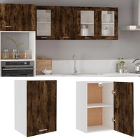 Berkfield Home Hanging Cabinet Smoked Oak 39.5x31x60 cm Engineered Wood in Brown