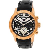 Hannibal Semi Skeleton Leather Band Watch