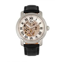 Kahn Automatic Skeleton Leather Band Watch