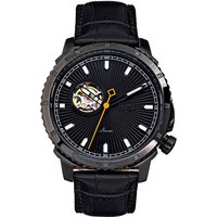 Bauer Automatic Semi SkeletonLeather Band Watch