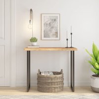 Berkfield Home Table Top 90x40x2.5 cm Rectangular Solid Wood Acacia Live Edge in Brown