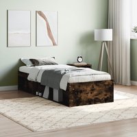 Berkfield Home Bed Frame Smoked Oak 75x190 cm Small Single in Brown