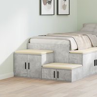 Berkfield Home Storage Cabinet Concrete Grey 127x41x40 cm Engineered Wood | Size: 127 x 41 x 40 cm