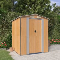 Berkfield Home Garden Shed Light Brown 192x191x223 cm Galvanised Steel | Size: 192 x 191 x 223 cm