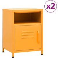 Berkfield Home Nightstands 2 pcs Mustard Yellow 35x35x51 cm Steel | Size: 35 x 35 x 51 cm