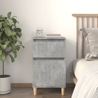 Berkfield Home Bedside Cabinet Concrete Grey 40x35x70 cm | Size: 40 x 35 x 70 cm