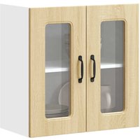 Kitchen Wall Cabinet Glass Door Kalmar Sonoma Oak Engineered Wood