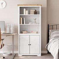 Berkfield Home Bookcase BODO White & Brown 80x40x172 cm Solid Wood Pine | Size: 80 x 40 x 172 cm