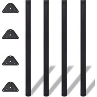 Berkfield Home 4 Height Adjustable Table Legs Black 1100 mm