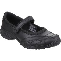 Skechers Girl's 'Velocity Pouty' Leather Shoes in Black | Size: Infant 13.5