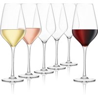 Final Touch Set of 6 Everyday Lead Free Crystal Wine Glasses 620ml Clear
