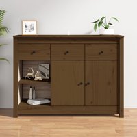 Berkfield Home Sideboard Honey Brown 100x35x74 cm Solid Wood Pine | Size: 100 x 35 x 74 cm