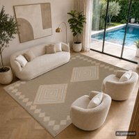 Cottage Machine Washable Jute Keyuri Area Rug cm x 250 cm