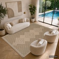 Cottage Machine Washable Jute Oranos Area Rug cm x 220 cm