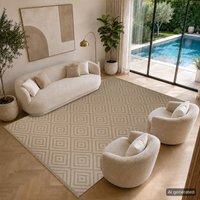 Cottage Machine Washable Jute Chardy Area Rug cm x 220 cm