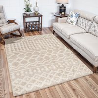 Shaggy Geometric Plush Pile Nour Area Rug cm x 220 cm