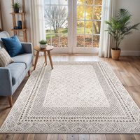 Scandi Geometric High Pile Ambre Area Rug cm diameter