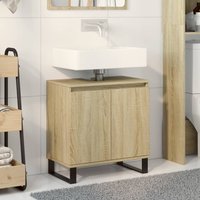 Berkfield Home Bathroom Cabinet Sonoma Oak 58x33x60 cm Engineered Wood in Brown | Size: 58 x 33 x 60 cm