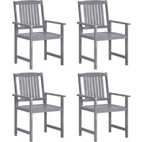 Berkfield Home Garden Chairs 4 pcs Solid Acacia Wood Grey