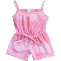 Teamson Kids Women's Sophia's Summer Tie Dye Romper with C"ed Waist for 18" Dolls, Pink in Green