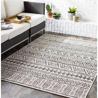 Livabliss Eagean-Geometric Black Grey White Charcoal In- & Outdoor Rug | Size: 130 cm x 190 cm