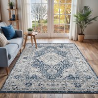Vintage Oriental Boho Petra Area Rug Blue cm x 220 cm