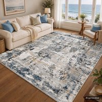 Abstract Modern Marble Lena Area Rug Mid cm x 275 cm