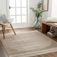 Floransa Geometric Grey Ivory Modern Living Dining Bedroom Rug cm x 220 cm