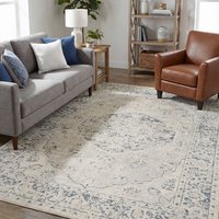 Lilian Washable Grey Vintage Traditional Boho Living Dining Rug Brown cm x 120 cm