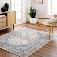 Lilian Washable Brown Vintage Traditional Boho Living Dining Rug cm x 275 cm