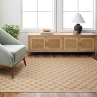 & Outdoor Cottage Jute Look Checkered Tori Area Rug Light cm x 170 cm