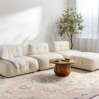 Becki Owens Elle Vintage Grey Beige Brown Traditional Boho Living Dining Rug cm x 215 cm