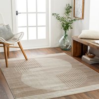Florensa Geometric Brown Grey Modern Living Dining Bedroom Rug cm x 170 cm