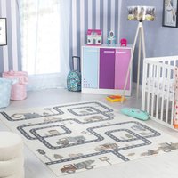 Lilian Beige Grey Orange Washable Rug Rooms cm x 150 cm