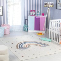 Lilian Beige Orange Green Washable Rug Rooms cm x 215 cm