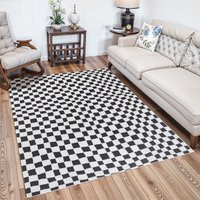 Scandi Modern High Pile Checkered Irina Area Rug cm x 275 cm