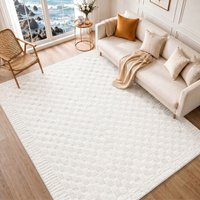 Scandi Modern High Pile Checkered Ekta Area Rug cm x 215 cm