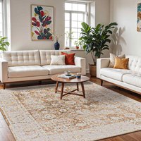 Lilian Washable Vintage Traditional Boho Living Dining Rug cm x 215 cm