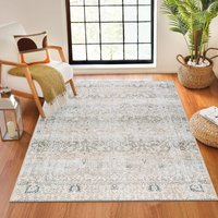 Our Pnw Home Rainier Brown Washable Traditional Living Dining Rug Light Brown cm x 220 cm