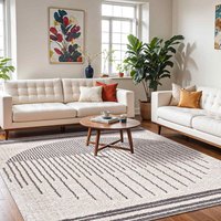 Fossay Shag Washable Beige Brown Grey Global High Pile Living Rug Charcoal cm x 215 cm