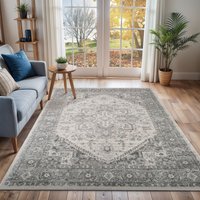 Chester Vintage Grey Traditional Boho Living Dining Bedroom Rug cm x 150 cm