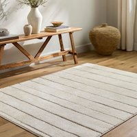 Our Pnw Home Cascade Ivory Modern High Pile Living Dining Rug Light cm x 220 cm