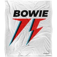 David Bowie 75 Logo Silky Touch Super Soft Throw Blanket 152 X 127 cm in White