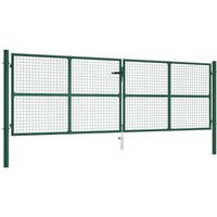 Berkfield Home Mesh Garden Gate Steel 390x125 cm Green