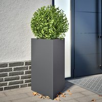 Berkfield Home Garden Planter Anthracite Triangular 50x43x75 cm Steel in Black | Size: 50 x 43 x 75 cm