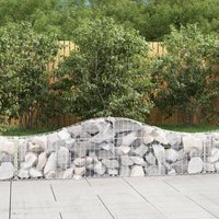 Berkfield Home Arched Gabion Basket 200x30x40/60 cm Galvanised Iron in Silver